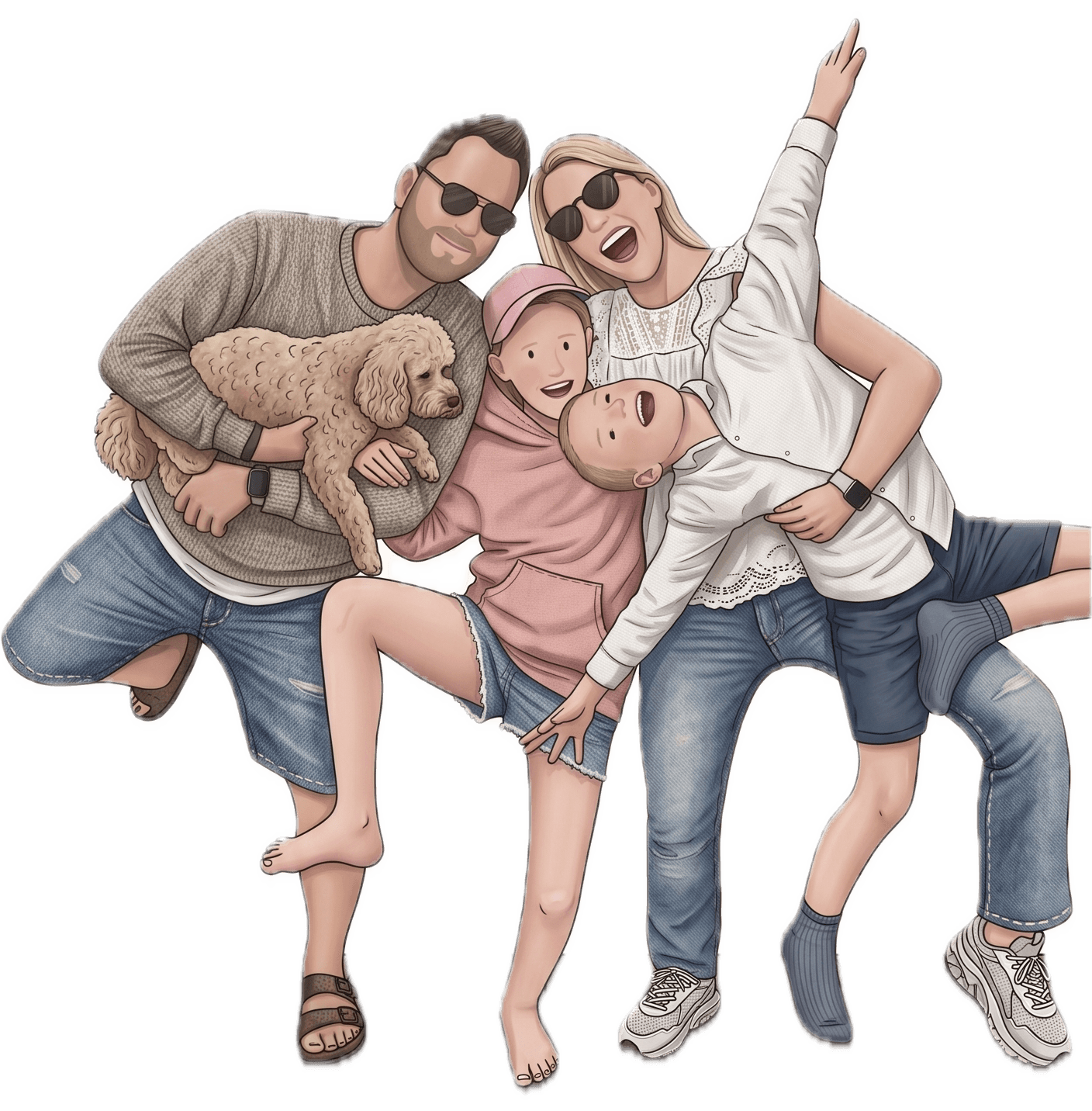 Family with vaccination schedule
